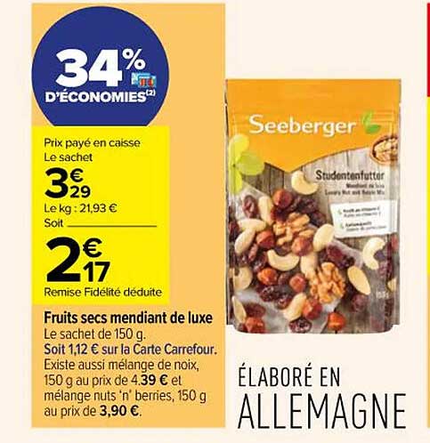 fruits secs mendiant de luxe