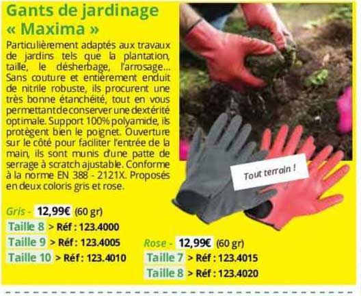 gants de jardinage "maxima"