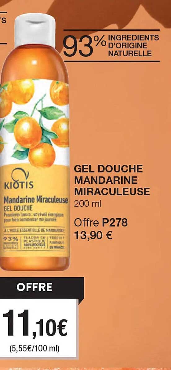 gel douche mandarine miraculeuse kiotis