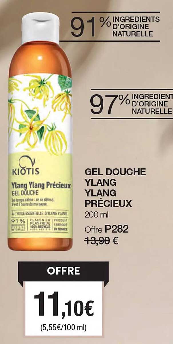 gel douche ylang ylang précieux kiotis