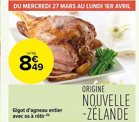 gigot d'agneau entier avec os à rôtir