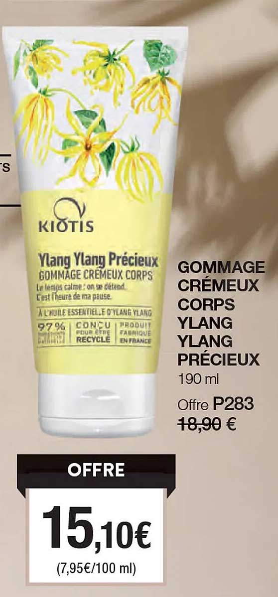 gommage crémeux corps ylang ylang précieux kiotis