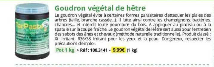 goudron végétal de hêtre