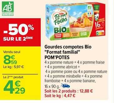 gourdes compotes bio "format familial" pom'potes