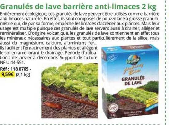 granulés de lave barrière anti-limaces