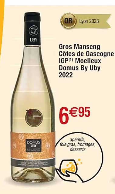 gros manseng côtes de gascogne igp moelleux domus by uby 2022