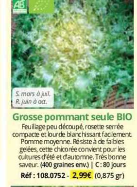 grosse pommant seule bio