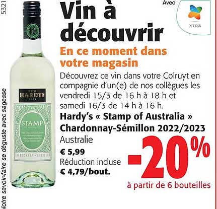 hardy's «stamp of australia» chardonnay-Sémillon 2022/2023