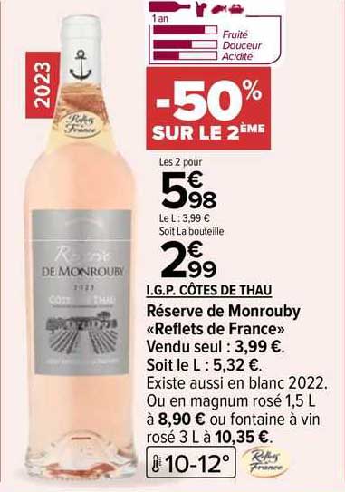 i.g.p. côtes de thau réserve de monrouby «reflets de france»