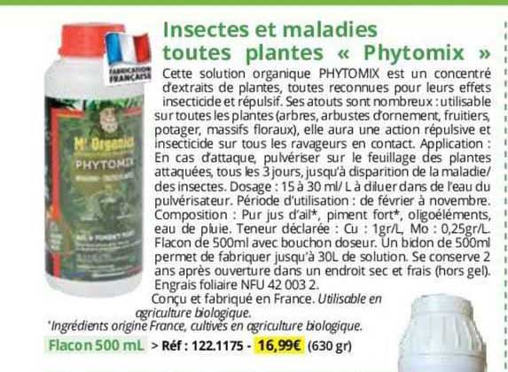 Insectes Et Maladies Toutes Plantes "phytomix"