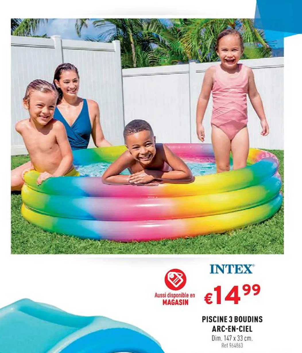 intex piscine 3 boudins arc-en-ciel