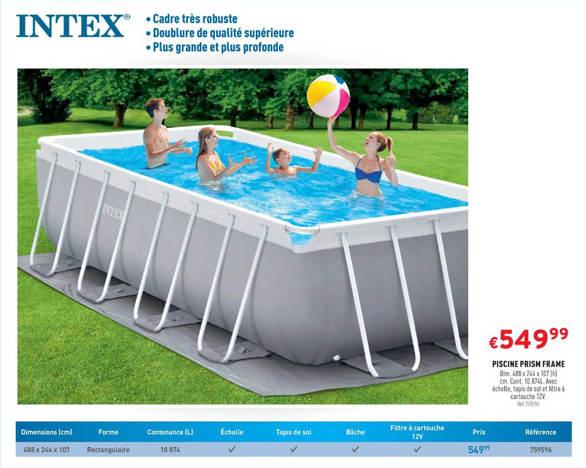 intex piscine prism frame