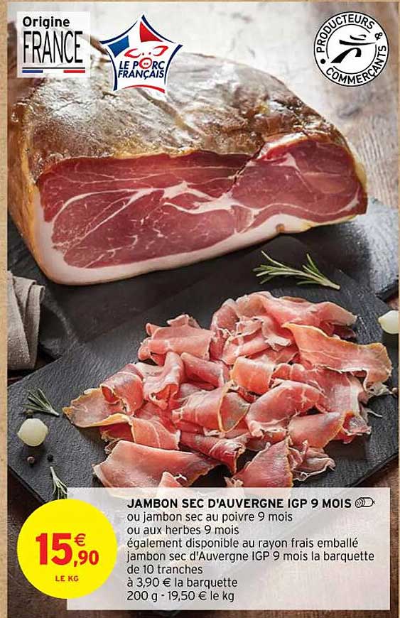 Jambon Sec D'auvergne Igp 9 Mois