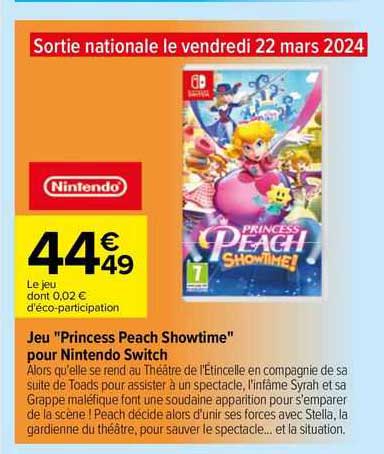 jeu "princess peach showtime" pour nintendo switch