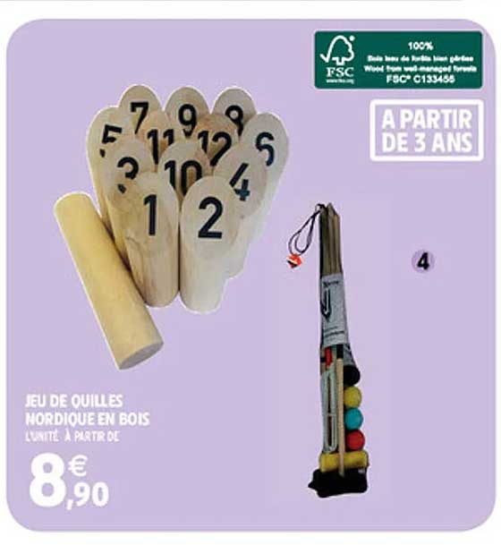 jeu de quilles nordique en bois