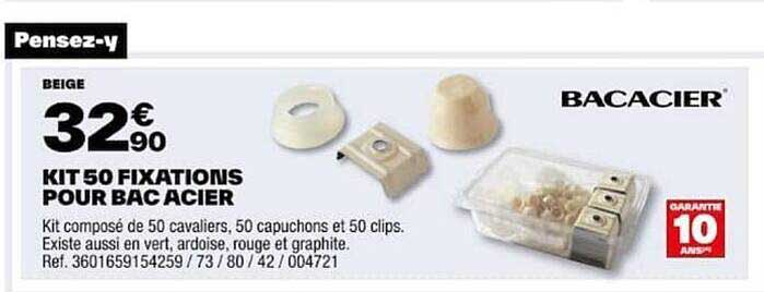 kit 50 fixations pour bac acier