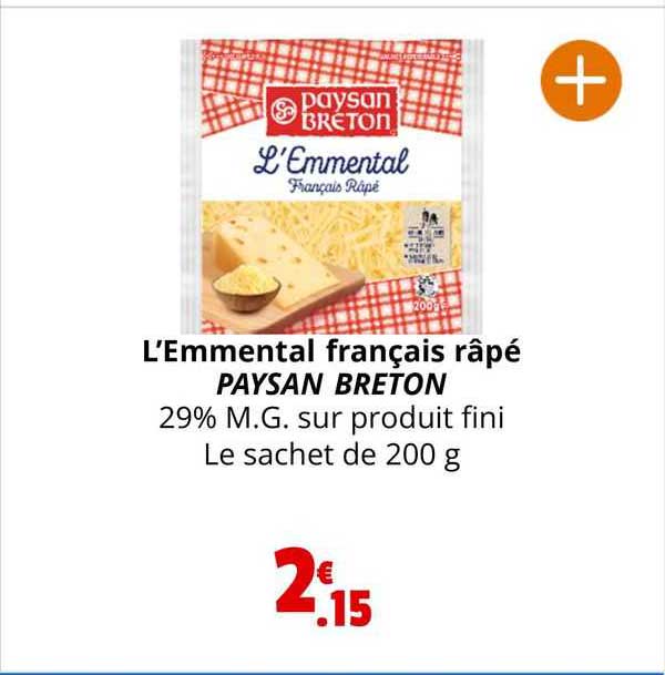 l'emmental français râpé paysan breton