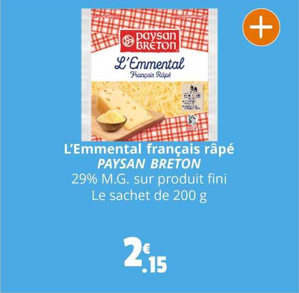 l'emmental français râpé paysan breton