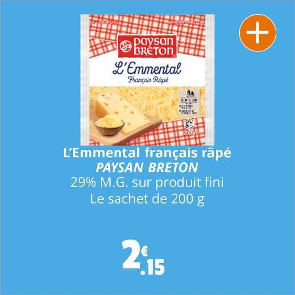 l'emmental français râpé paysan breton