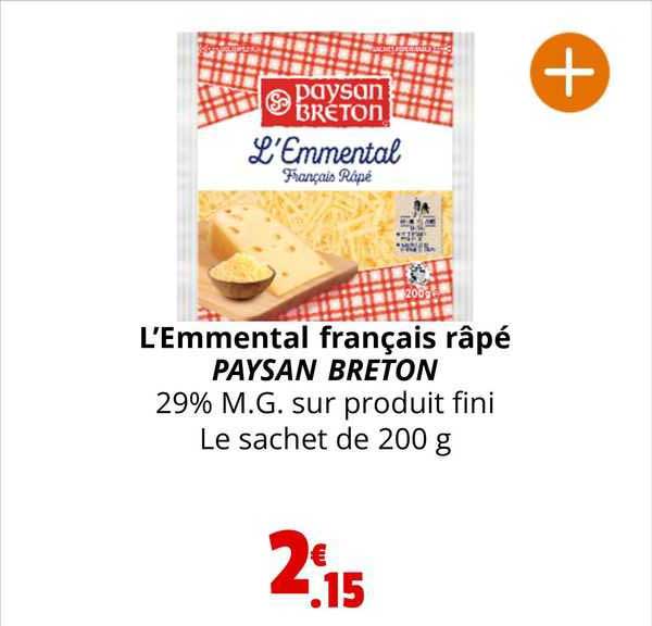 l'emmental français râpé paysan breton