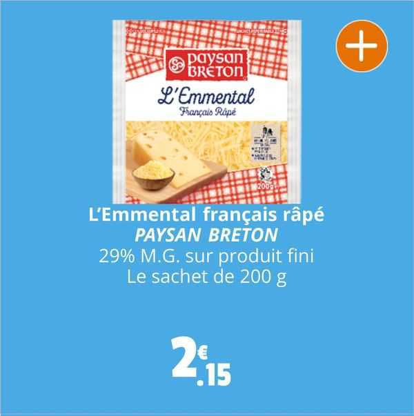 l'emmental français râpé paysan breton