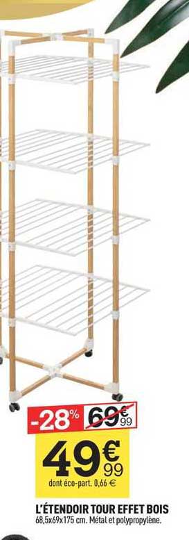 l'étendoir tour effet bois
