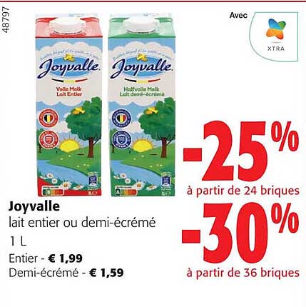lait entier ou demi-écrémé  joyvalle