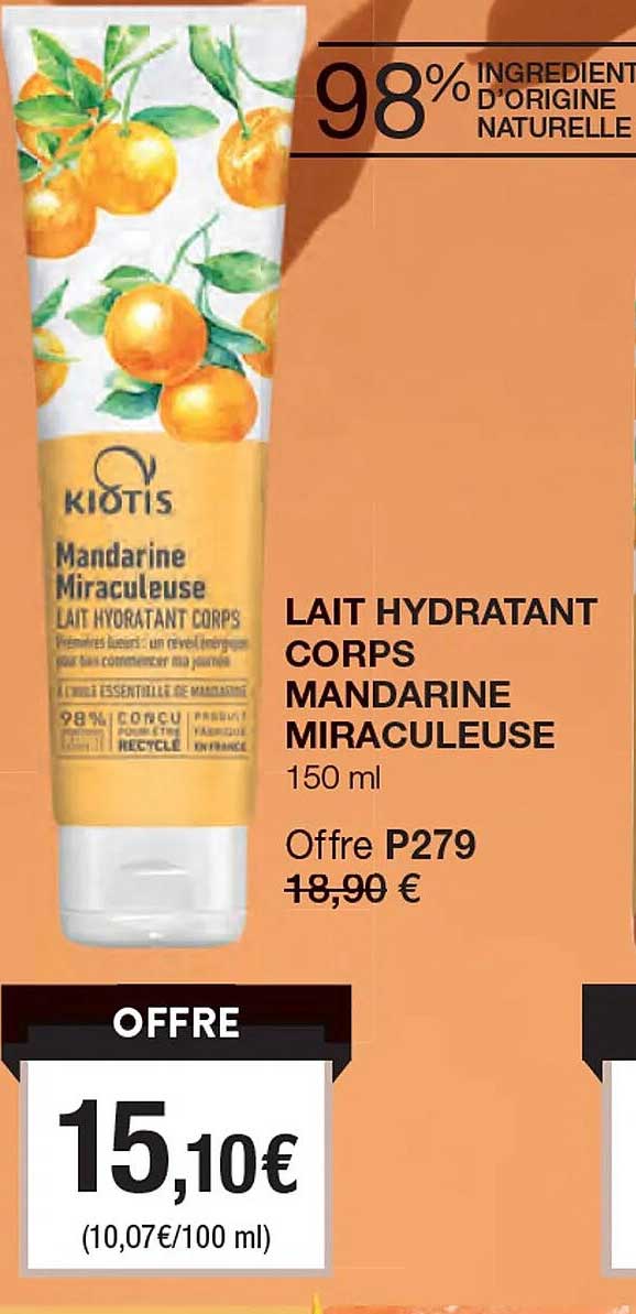 lait hydratant corps mandarine miraculeuse kiotis