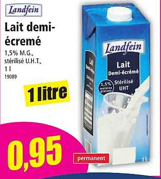 landfein lait demi-écremé