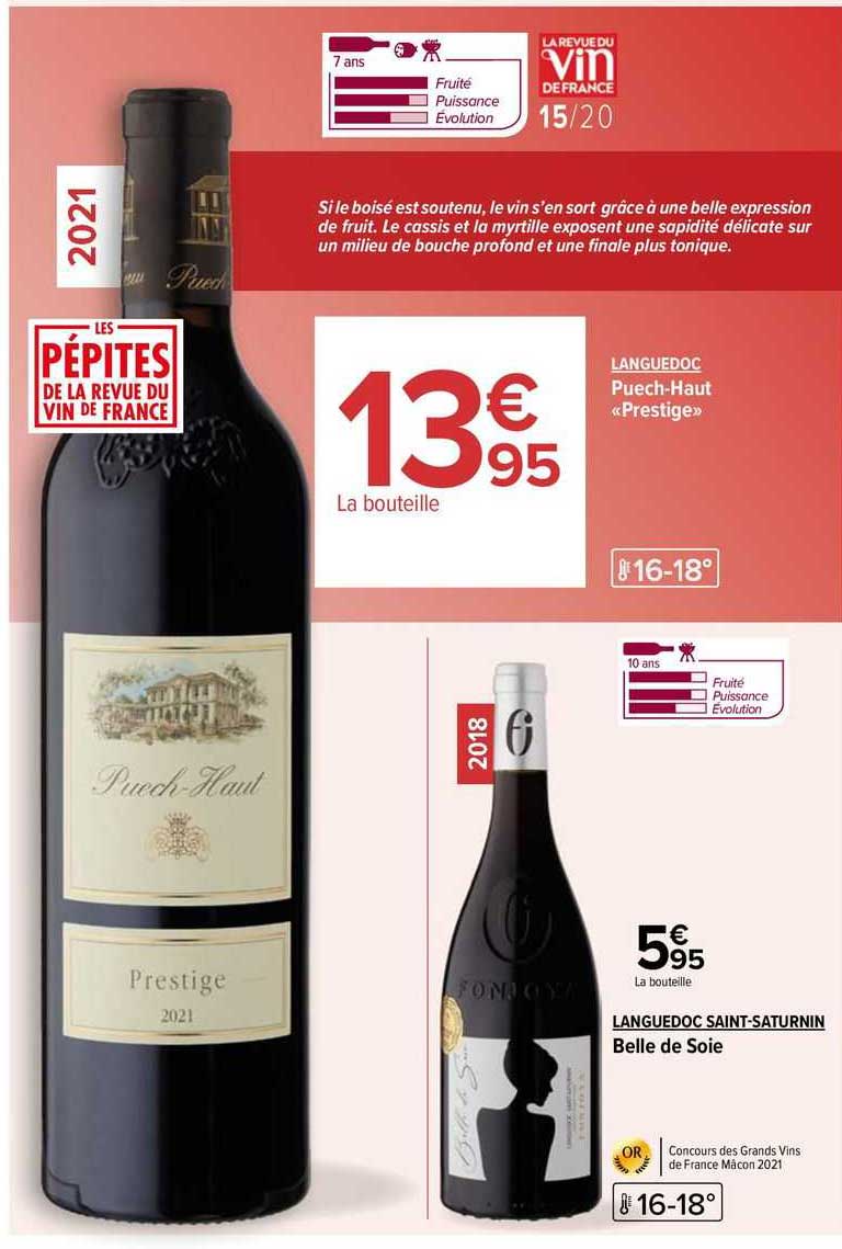 languedoc puech-haut «prestige», languedoc saint-saturnin belle de soie