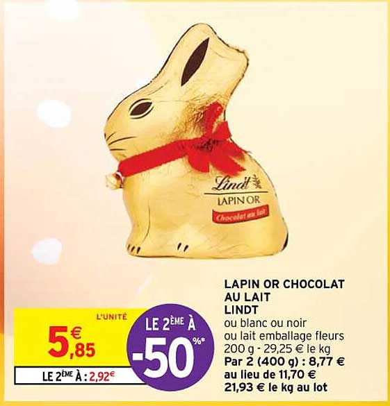Lapin Or Chocolat Au Lait Lindt