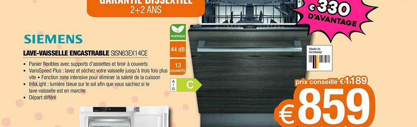 lave-vaisselle encastrable siemens