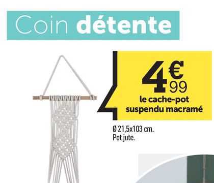 le cache-pot suspendu macramé