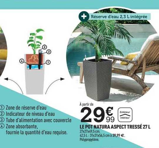 le pot natura aspect tressé 27 l