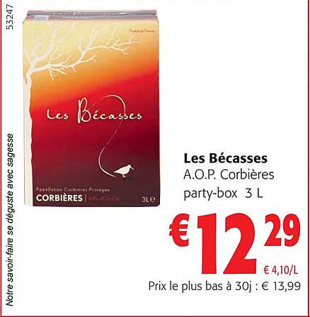 les bécasses a.o.p. corbières party-box 3 l