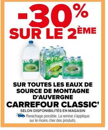 les eaux de source de montagne d'auvergne carrefour classic'