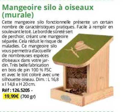 Mangeoire Silo à Oiseaux (murale)