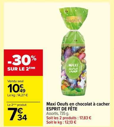 maxi œufs en chocolat à cacher esprit de fête