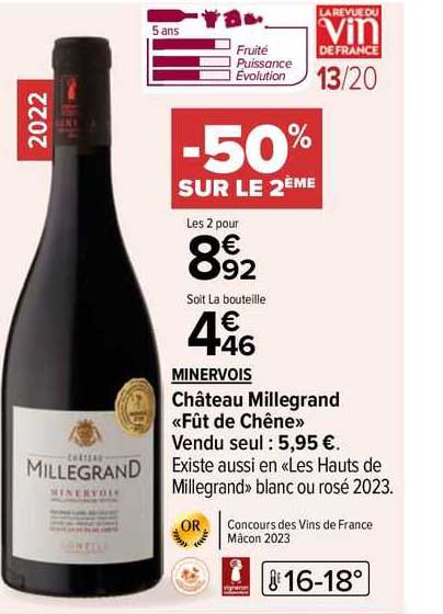 minervois château millegrand «fût de chêne»