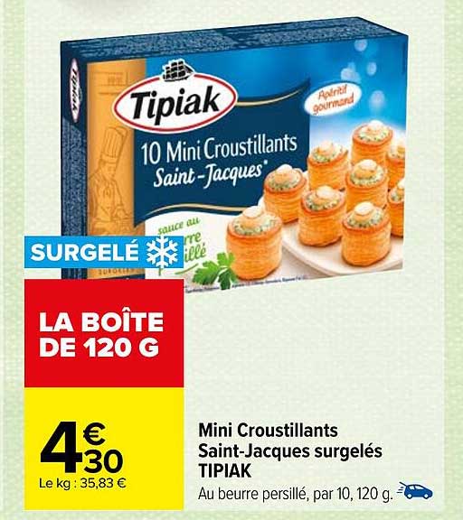 mini croustillants saint-jacques surgelés tipiak