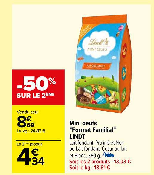 mini œufs "format familial" lindt
