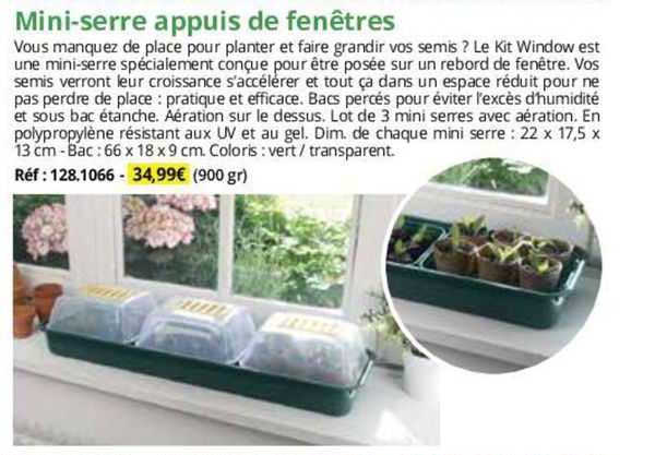 mini-serre appuis de fenêtres
