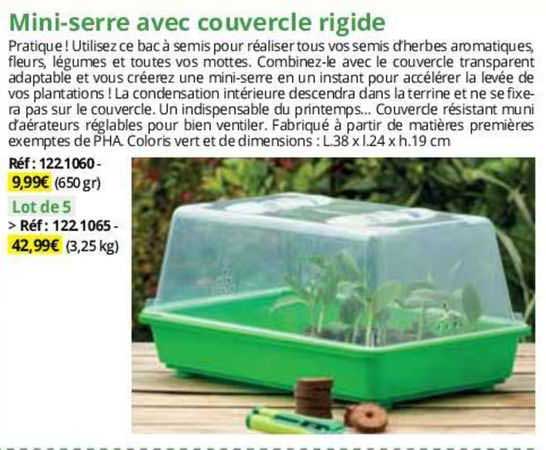 mini-serre avec couvercle rigide