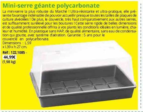 mini-serre géante polycarbonate