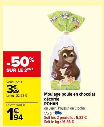 moulage poule en chocolat décorée rohan