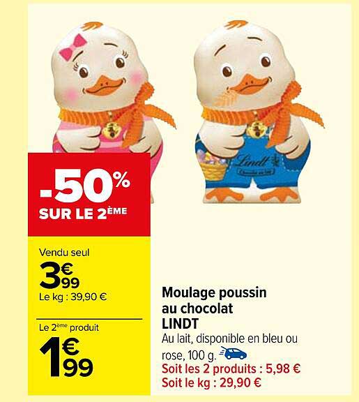 moulage poussin au chocolat lindt