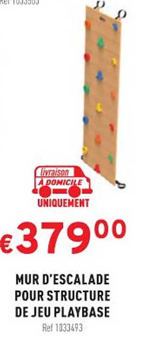 mur d'escalade pour structure de jeu playbase