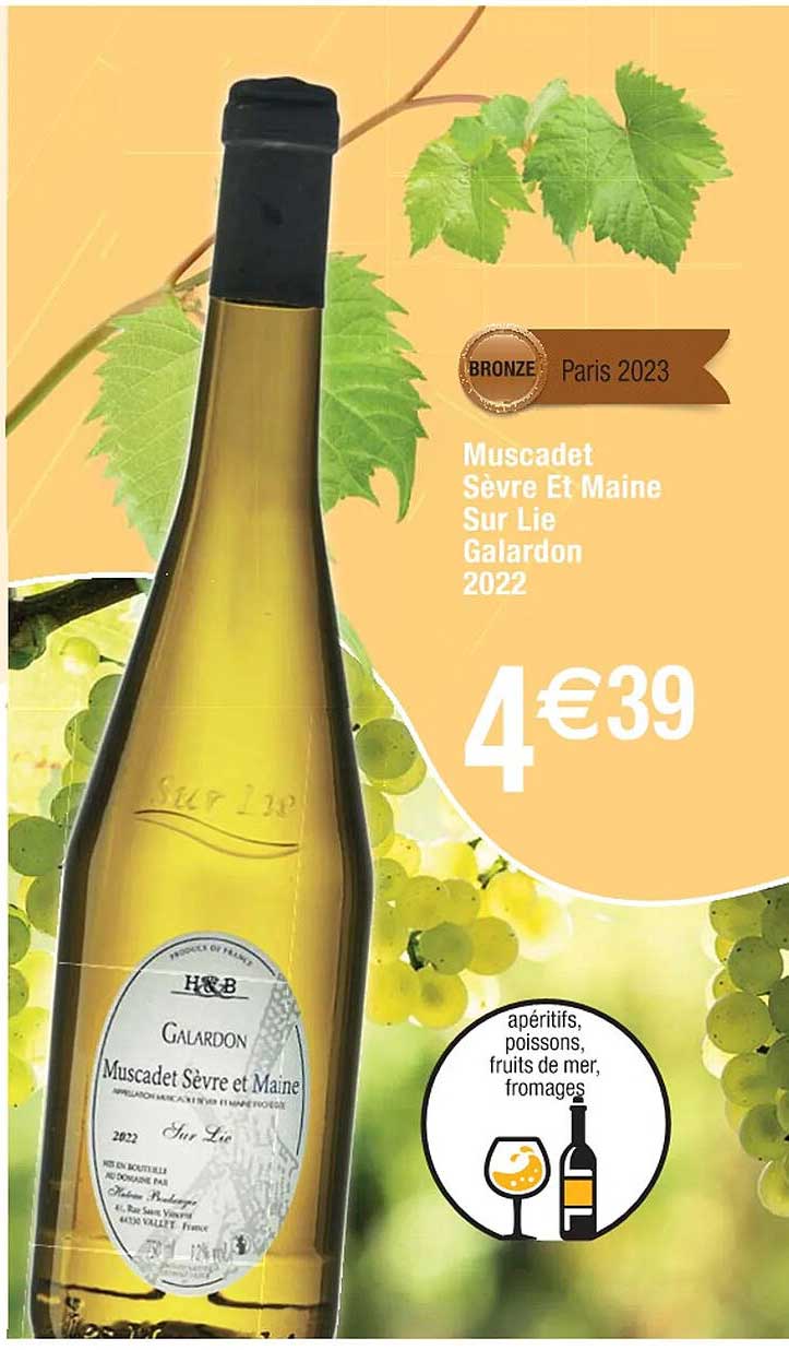 muscadet sèvre et maine sur lie galardon 2022