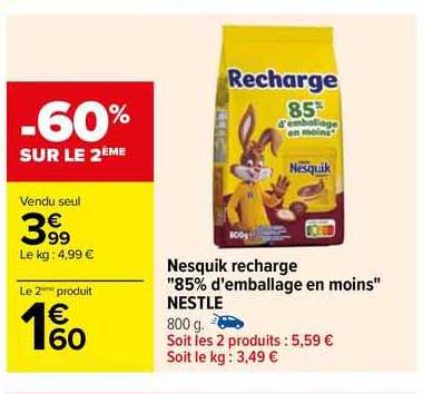 Nesquik Recharge "85% D'emballage En Moins" Nestlé
