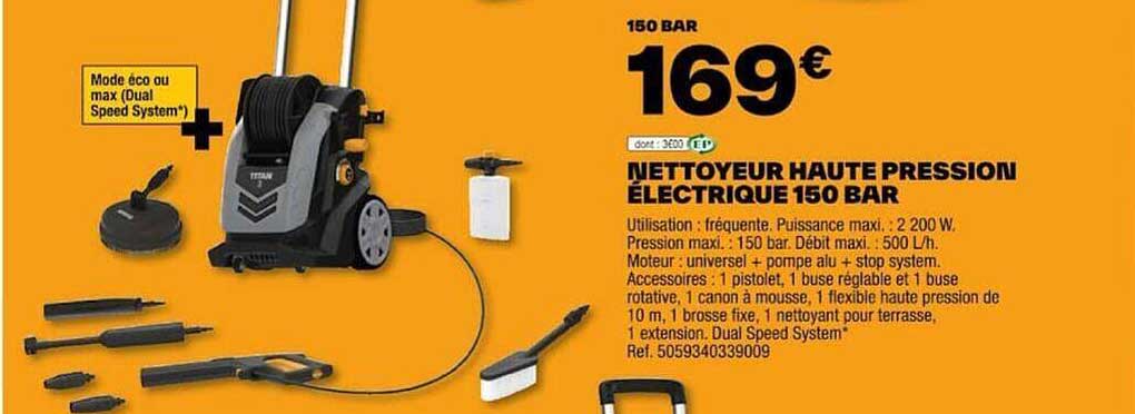 nettoyeur haute pression électrique 150 bars titan